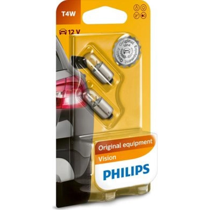 12929B2 PHILIPS T4W Glühlampe 12 V 4 W BA9s, 2 Stück - 12929B2 - l