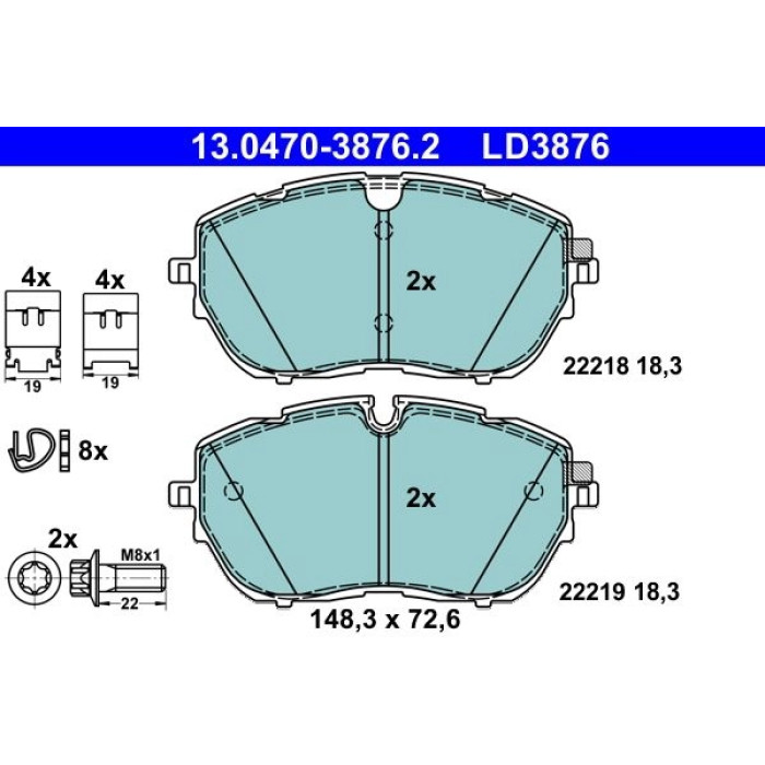 ATE Bremsbelagsatz 13.0470-3876.2 ATE Bremsbelagsatz 13.0470-3876.2