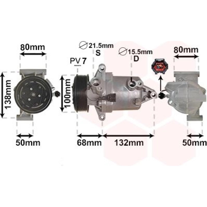Van Wezel Klimakompressor 1301K703 Van Wezel Klimakompressor 1301K703