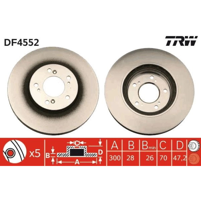 TRW Bremsscheibe DF4552 TRW Bremsscheibe DF4552