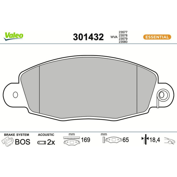 Valeo Bremsbelagsatz 301432 Valeo Bremsbelagsatz 301432