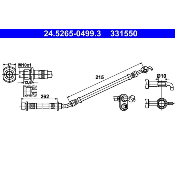 ATE Bremsschlauch 24.5265-0499.3 ATE Bremsschlauch 24.5265-0499.3