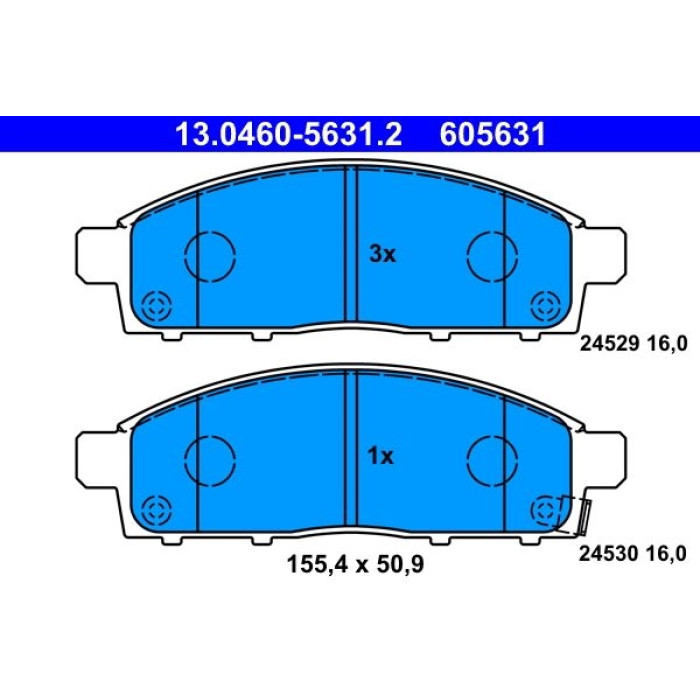 ATE Bremsbelagsatz Mitsubishi Vorderachse L200 2.4-2.5 Di-D 4Wd 05 13.0460-5631.2 ATE Bremsbelagsatz Mitsubishi Vorderachse L200 2.4-2.5 Di-D 4Wd 05 13.0460-5631.2