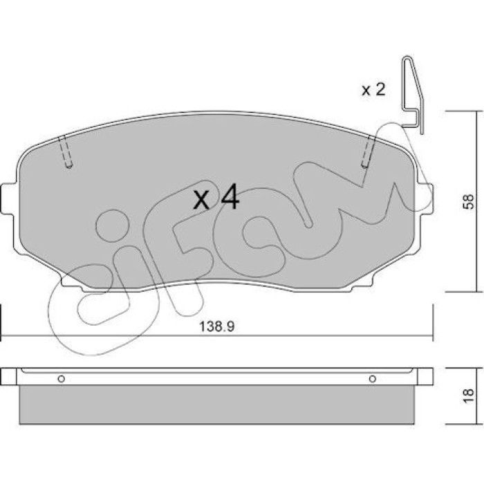 CIFAM Bremsbelagsatz, Scheibenbremse 822-872-0 CIFAM Bremsbelagsatz, Scheibenbremse 822-872-0