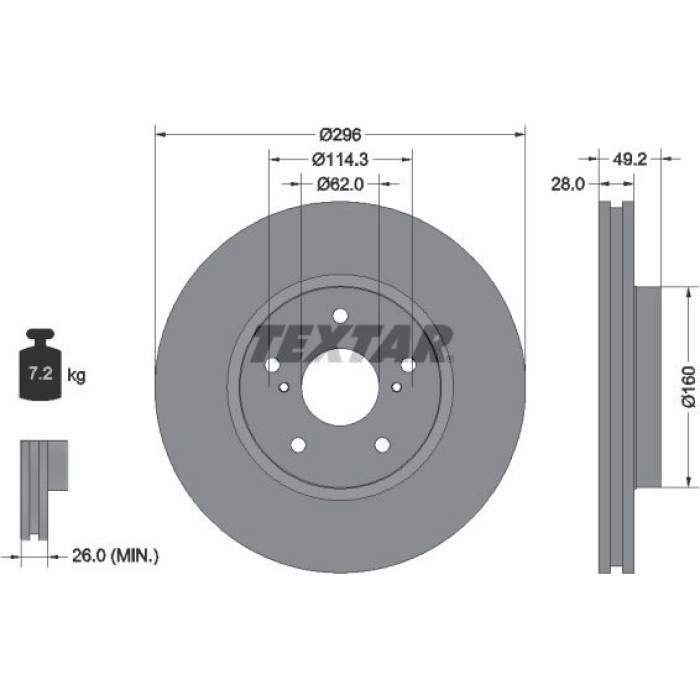 Textar Bremsscheibe 92174303 Textar Bremsscheibe 92174303