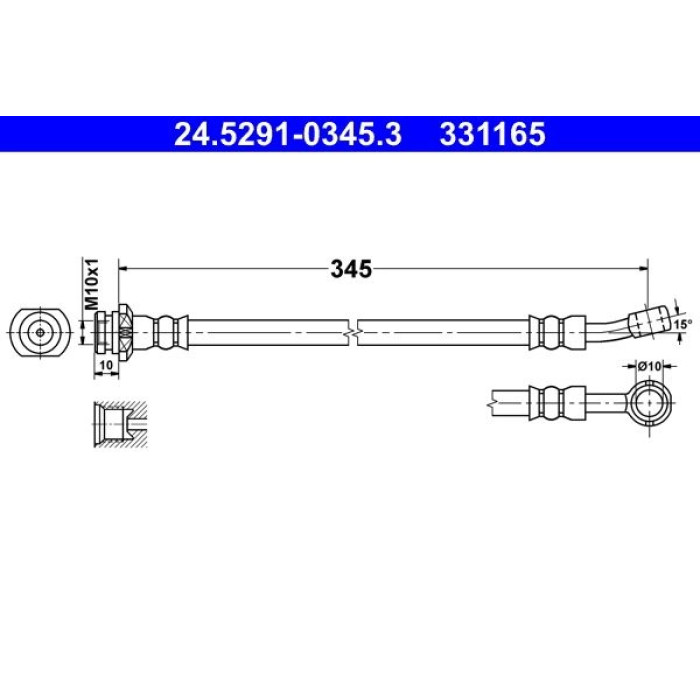 ATE Bremsschlauch 24.5291-0345.3 ATE Bremsschlauch 24.5291-0345.3