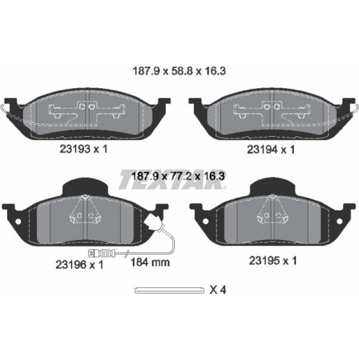 Textar Bremsbelagsatz 2319303 Textar Bremsbelagsatz 2319303