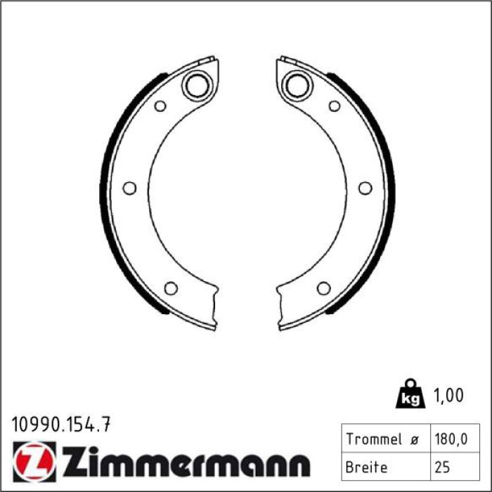 ZIMMERMANN Bremsbacken 10990.154.7 ZIMMERMANN Bremsbacken 10990.154.7
