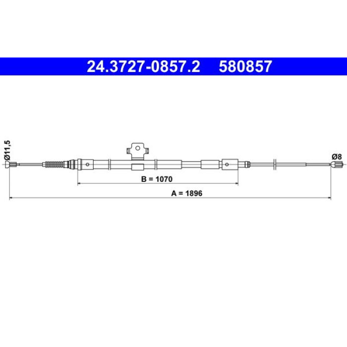 ATE Handbremsseil 24.3727-0857.2 ATE Handbremsseil 24.3727-0857.2