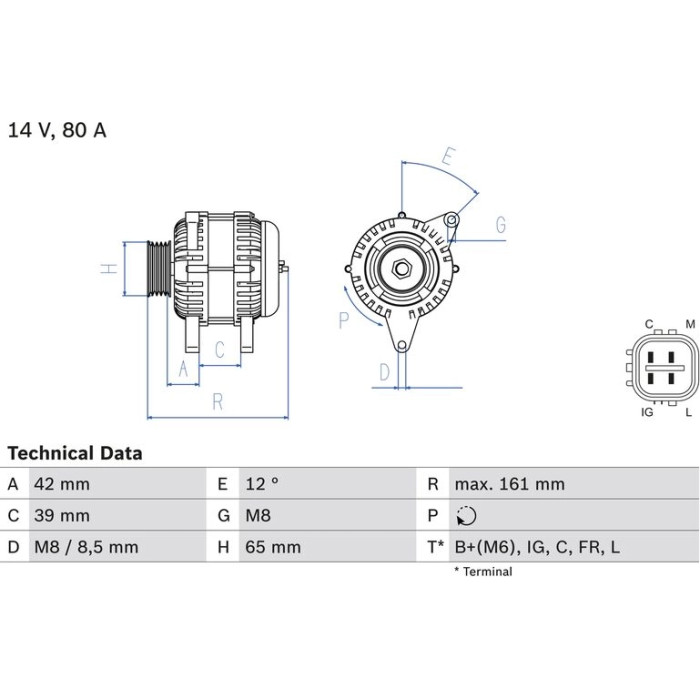 Bosch Lichtmaschine 0 986 080 570 Bosch Lichtmaschine 0 986 080 570