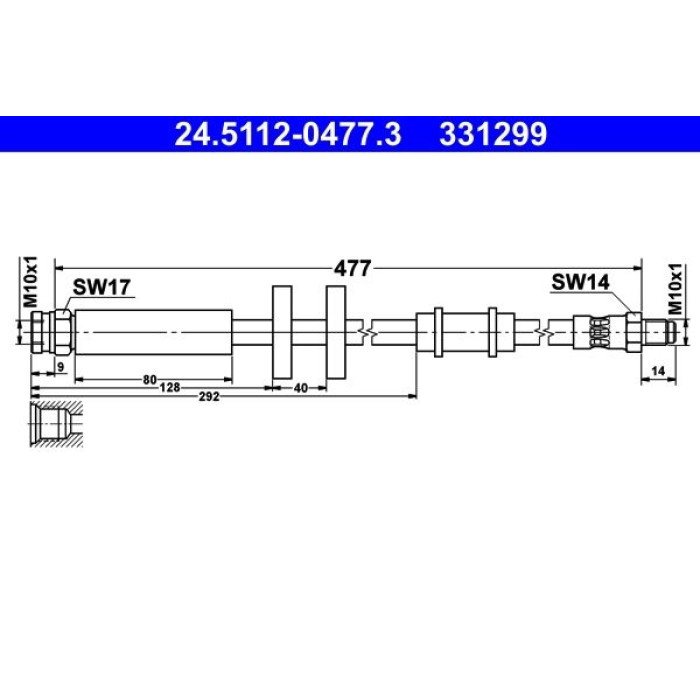 ATE Bremsschlauch 24.5112-0477.3 ATE Bremsschlauch 24.5112-0477.3