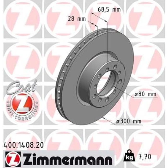 Zimmermann Bremsscheibe 400.1408.20 Zimmermann Bremsscheibe 400.1408.20
