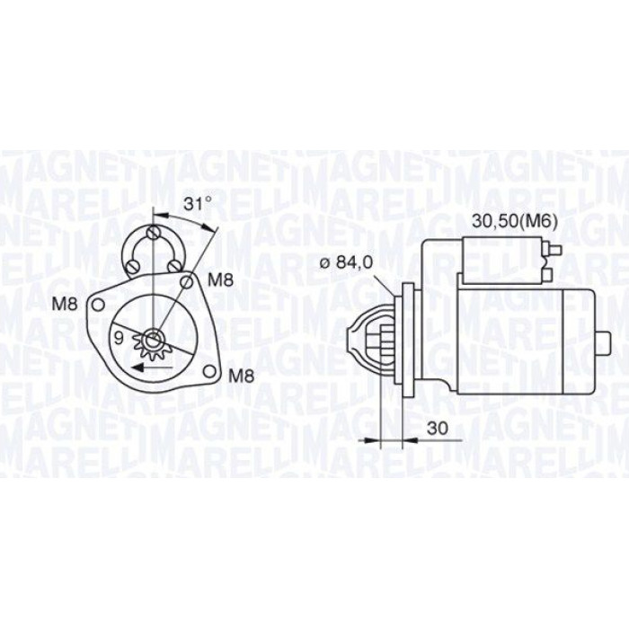 Magneti Marelli Anlasser 063521093070 Magneti Marelli Anlasser 063521093070