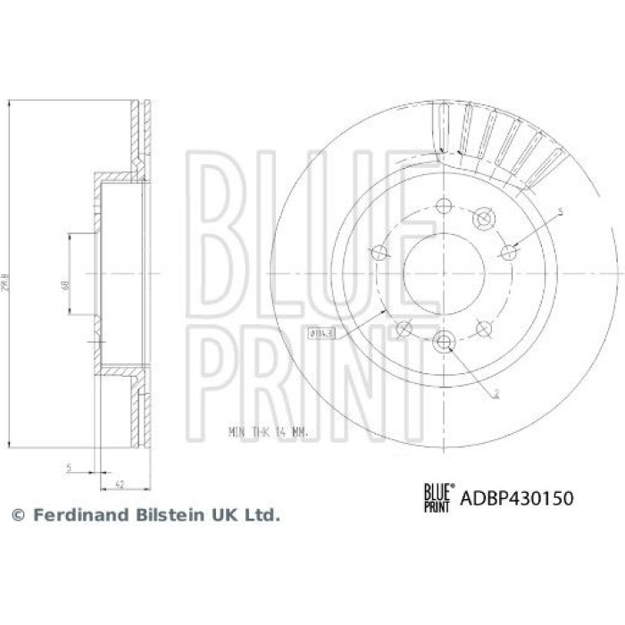 BluePrint Bremsscheibe ADBP430150 BluePrint Bremsscheibe ADBP430150