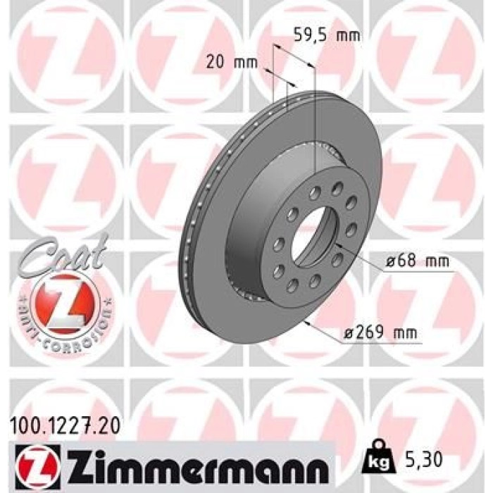 Zimmermann Bremsscheibe 100.1227.20 Zimmermann Bremsscheibe 100.1227.20