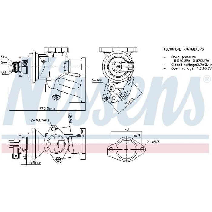 Nissens AGR-Ventil 98475 Nissens AGR-Ventil 98475