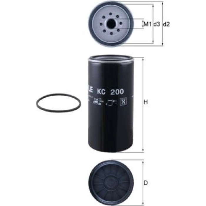 KC 200 MAHLE Kraftstofffilter KC 200, Anschraubfilter, Höhe 217,5 mm – u. a. für Mercedes-Benz Actros Mp2 / Mp3, Atego – OE Nummer 0004770103 - l KC 200 MAHLE Kraftstofffilter KC 200, Anschraubfilter, Höhe 217,5 mm – u. a. für Mercedes-Benz Actros Mp2 / Mp3, Atego – OE Nummer 0004770103 - l