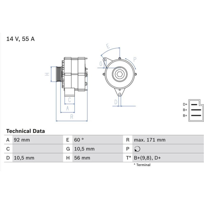 Bosch Lichtmaschine 0 986 033 740 Bosch Lichtmaschine 0 986 033 740