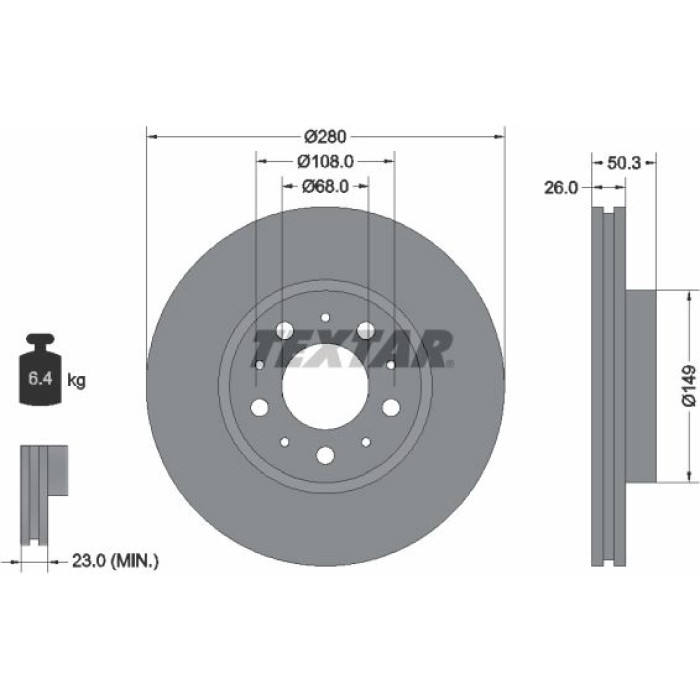 Textar Bremsscheibe 92066703 Textar Bremsscheibe 92066703