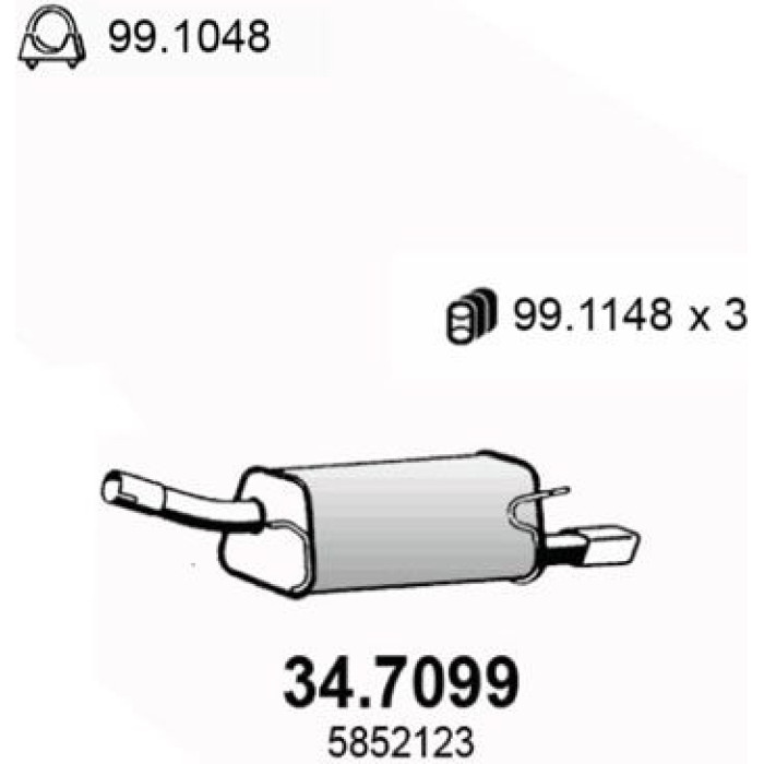 ASSO Endschalldämpfer 34.7099