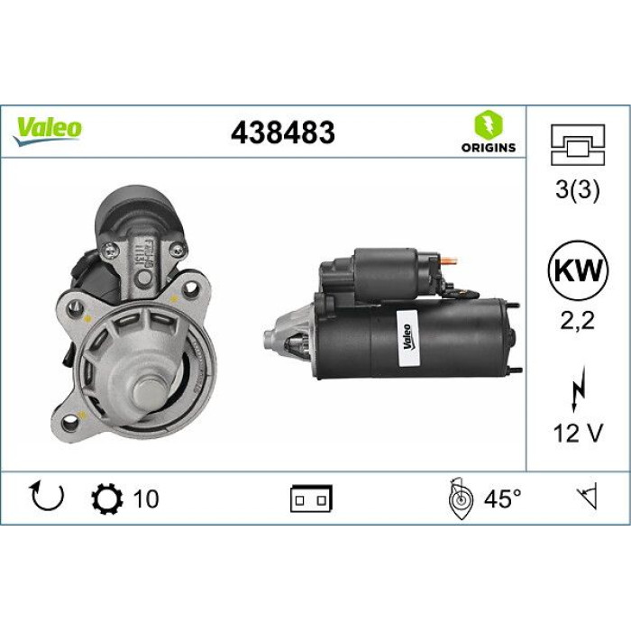 Valeo Anlasser 438483 Valeo Anlasser 438483
