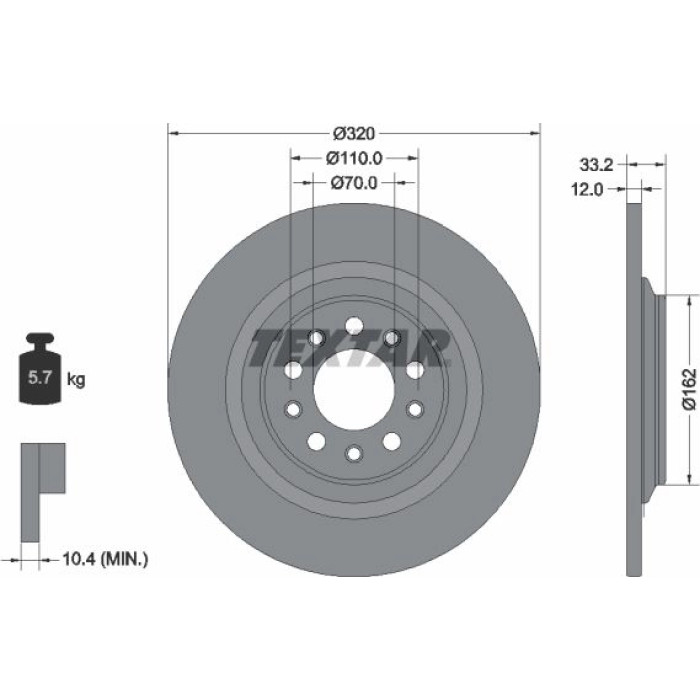 Textar Bremsscheibe 92304103