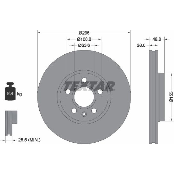 Textar Bremsscheibe 92287505 Textar Bremsscheibe 92287505