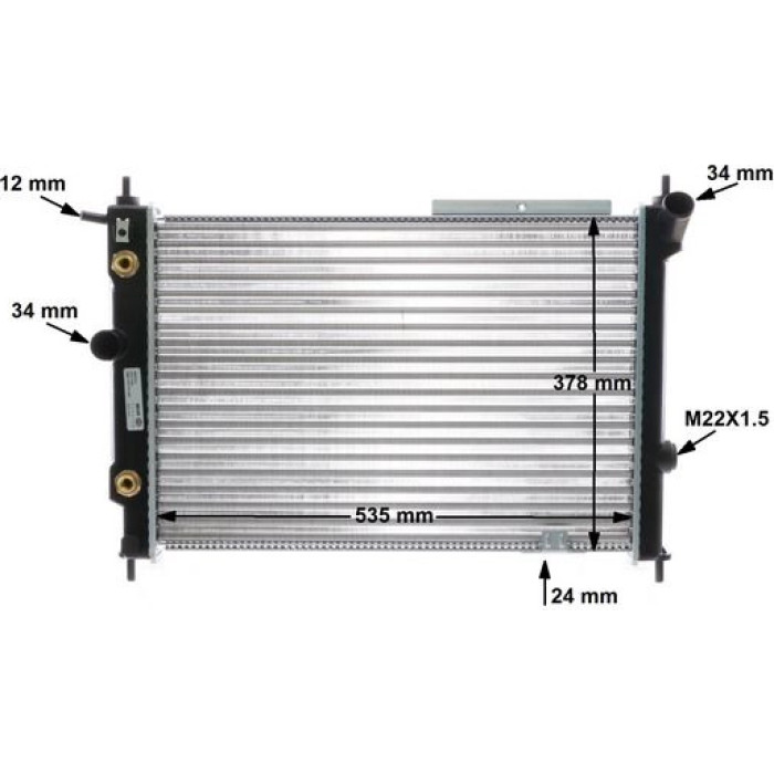 MAHLE Motorkühler / Wasserkühler CR 1493 000S, Schaltgetriebe, ohne Klimaanlage, Netz 535 x 367 x 23 mm – u. a. für Opel Astra F Caravan (T92), Opel Astra F CC (T92), Opel Astra F Stufenheck (T92) – OE Nummer 1300111 - l MAHLE Motorkühler / Wasserkühler CR 1493 000S, Schaltgetriebe, ohne Klimaanlage, Netz 535 x 367 x 23 mm – u. a. für Opel Astra F Caravan (T92), Opel Astra F CC (T92), Opel Astra F Stufenheck (T92) – OE Nummer 1300111 - l