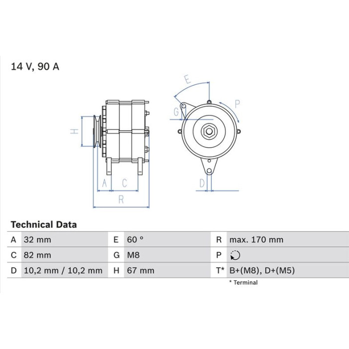 Bosch Lichtmaschine 0 986 036 660 Bosch Lichtmaschine 0 986 036 660