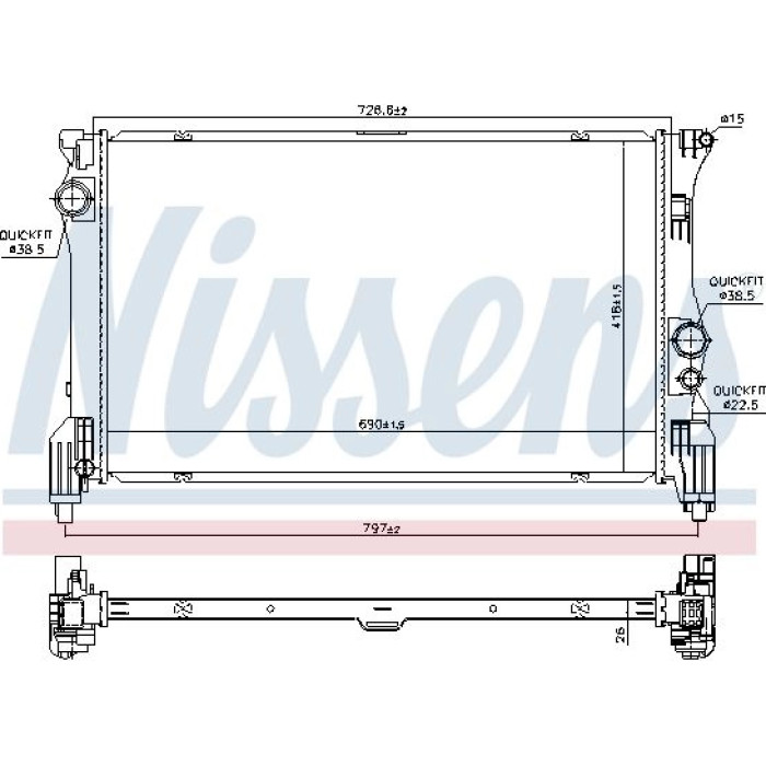 Nissens Wasserkühler PKW 606453 Nissens Wasserkühler PKW 606453