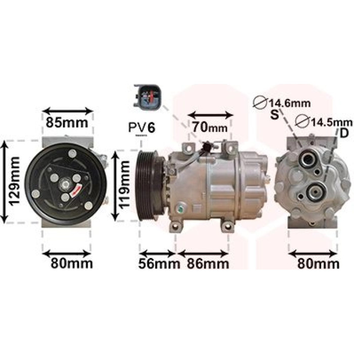 Van Wezel Klimakompressor 1800K378 Van Wezel Klimakompressor 1800K378