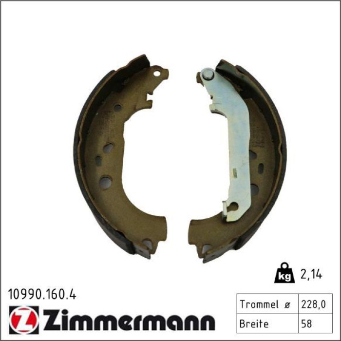 ZIMMERMANN Bremsbackensatz 10990.160.4 ZIMMERMANN Bremsbackensatz 10990.160.4