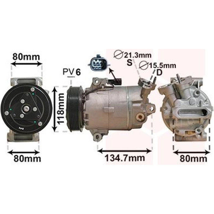 Van Wezel Klimakompressor 3301K700 Van Wezel Klimakompressor 3301K700