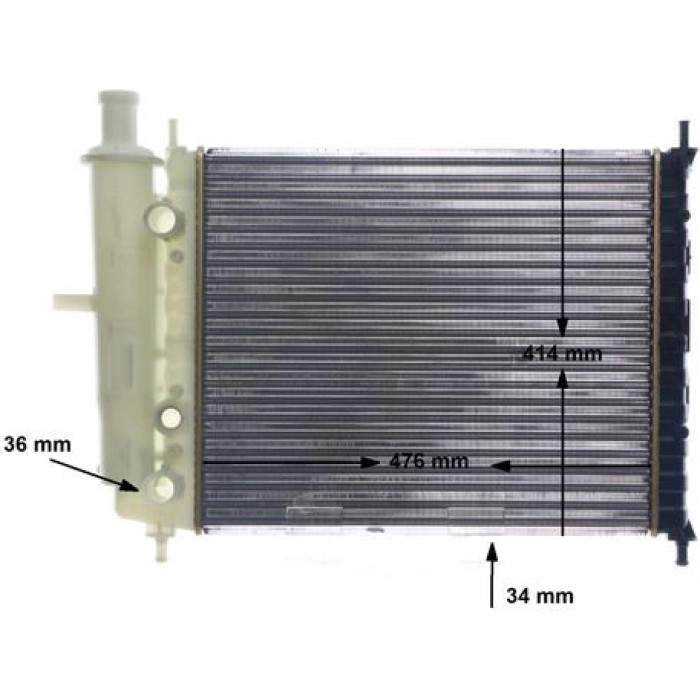 CR 598 000S MAHLE Motorkühler / Wasserkühler CR 598 000S, Schaltgetriebe, ohne Klimaanlage, Netz 480 x 415 x 34 mm – u. a. für Fiat Brava (182_), Bravo I (182_) – OE Nummer 46736955 - l CR 598 000S MAHLE Motorkühler / Wasserkühler CR 598 000S, Schaltgetriebe, ohne Klimaanlage, Netz 480 x 415 x 34 mm – u. a. für Fiat Brava (182_), Bravo I (182_) – OE Nummer 46736955 - l