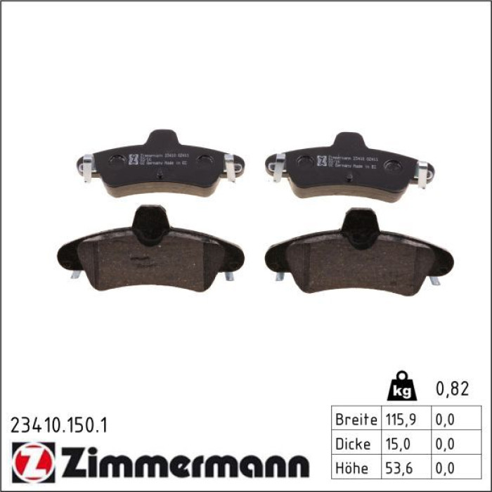 23410.150.1 ZIMMERMANN Bremsbeläge 23410.150.1 23410.150.1 ZIMMERMANN Bremsbeläge 23410.150.1