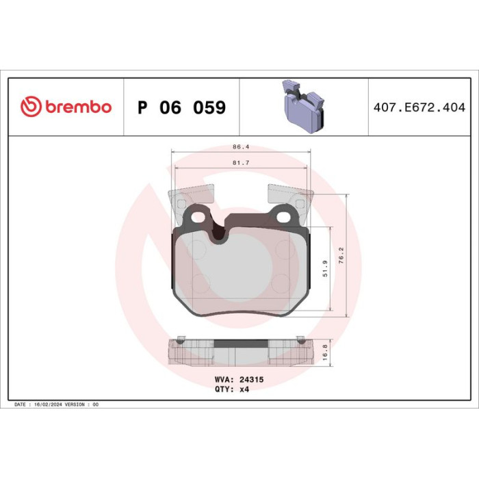 BREMBO Bremsklötze HA P 06 059 BREMBO Bremsklötze HA P 06 059