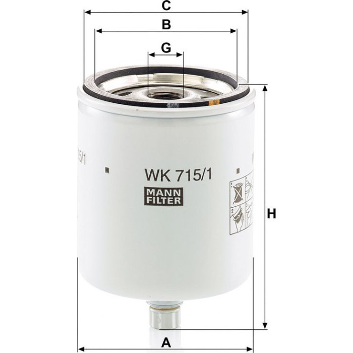MANN-FILTER Kraftstofffilter LKW WK 715/1 MANN-FILTER Kraftstofffilter LKW WK 715/1