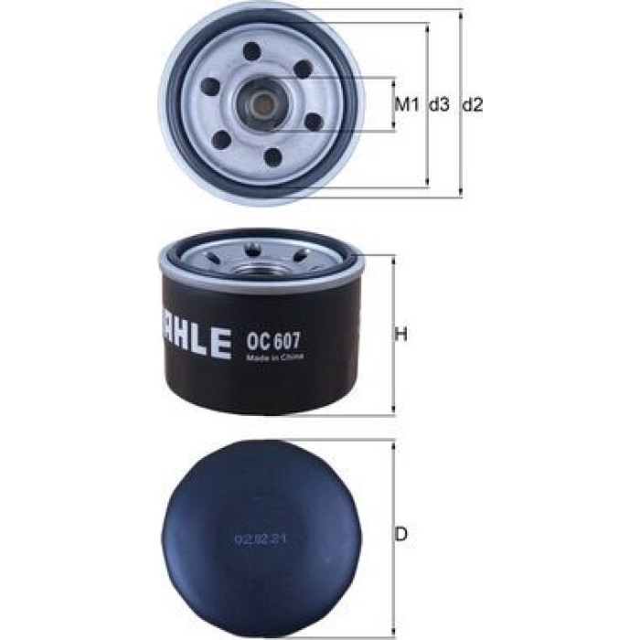 OC 607 MAHLE Ölfilter OC 607, Anschraubfilter, Höhe 51,2 mm – u. a. für Smart Fortwo Cabrio (451), Coupé (451) – OE Nummer 1321800010 - l OC 607 MAHLE Ölfilter OC 607, Anschraubfilter, Höhe 51,2 mm – u. a. für Smart Fortwo Cabrio (451), Coupé (451) – OE Nummer 1321800010 - l