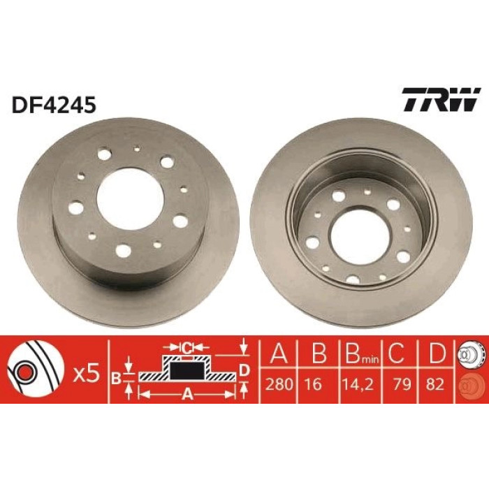 TRW Bremsscheibe Fiat Ducato DF4245 TRW Bremsscheibe Fiat Ducato DF4245
