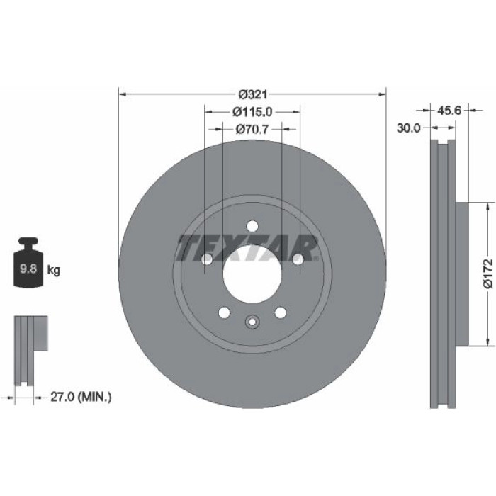 Textar Bremsscheibe 92256803 – 17 Zoll Textar Bremsscheibe 92256803 – 17 Zoll