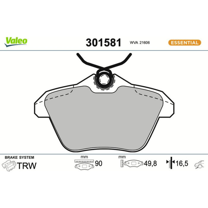 301581 Valeo Bremsbelagsatz 301581