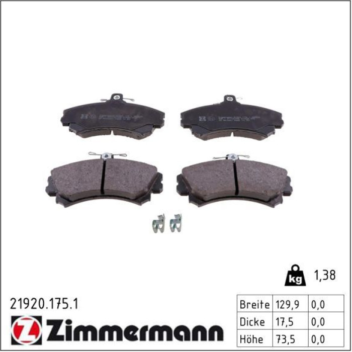 21920.175.1 ZIMMERMANN Bremsbeläge 21920.175.1 21920.175.1 ZIMMERMANN Bremsbeläge 21920.175.1