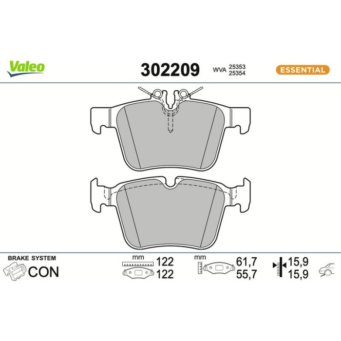 Valeo Bremsbelagsatz 302209 Valeo Bremsbelagsatz 302209