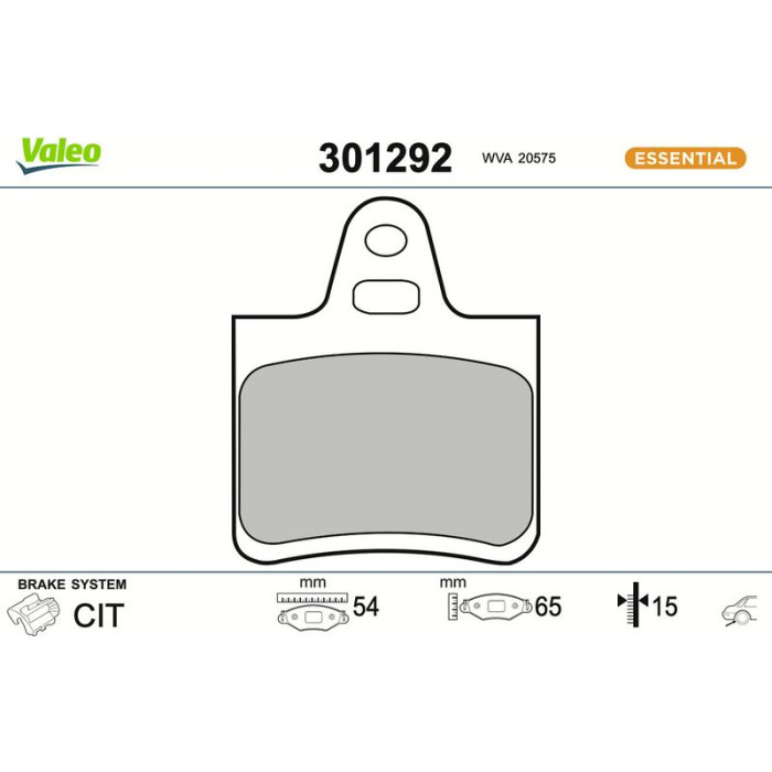 Valeo Bremsbelagsatz 301292 Valeo Bremsbelagsatz 301292