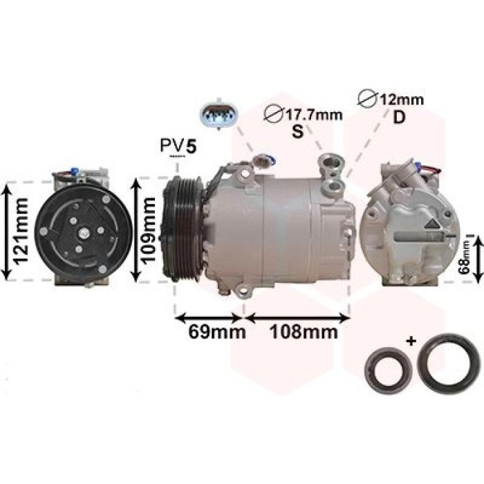 Van Wezel Klimakompressor 3700K317 Van Wezel Klimakompressor 3700K317