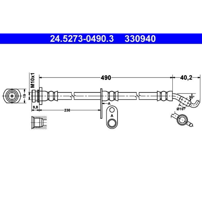 ATE Bremsschlauch 24.5273-0490.3 ATE Bremsschlauch 24.5273-0490.3