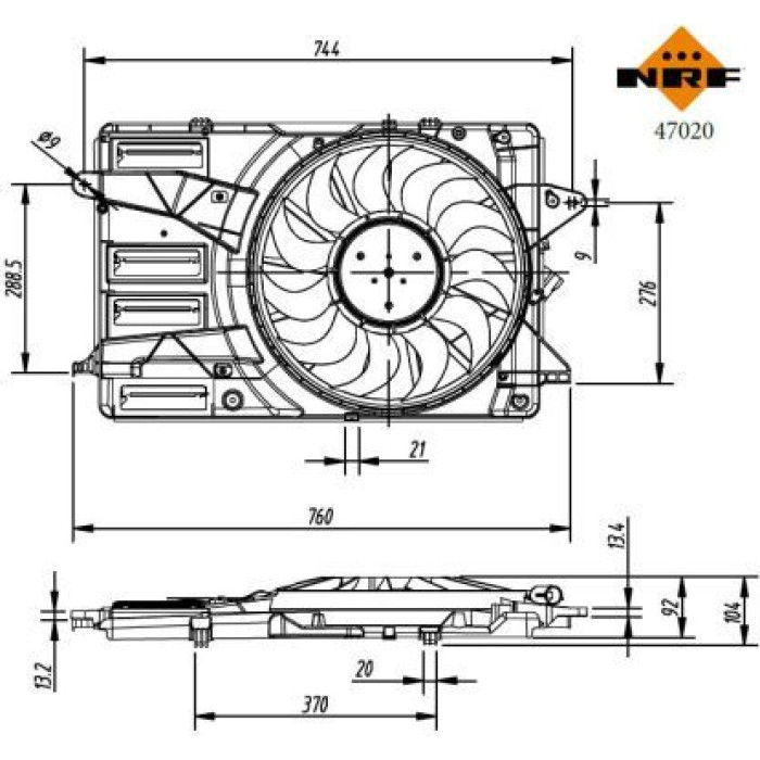 NRF Kühlerlüfter 47020 NRF Kühlerlüfter 47020
