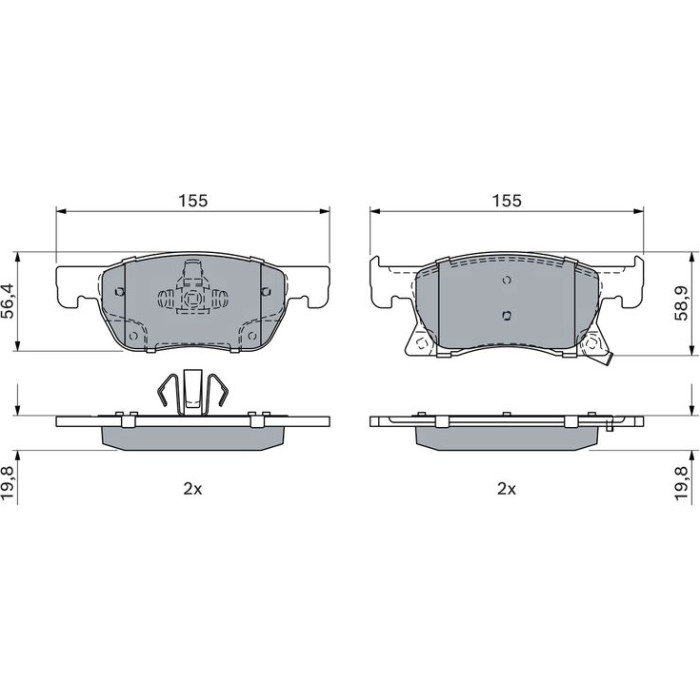 Bosch Bremsbelagsatz 0 986 424 989