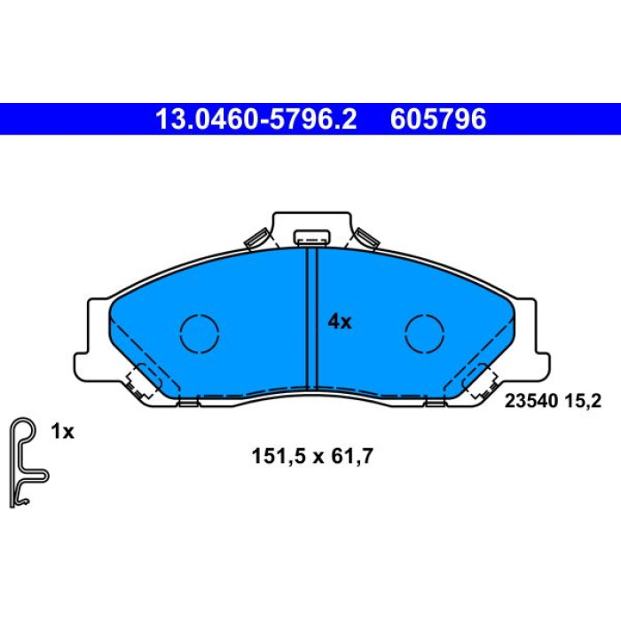 13.0460-5796.2 ATE Bremsbelagsatz 13.0460-5796.2 13.0460-5796.2 ATE Bremsbelagsatz 13.0460-5796.2