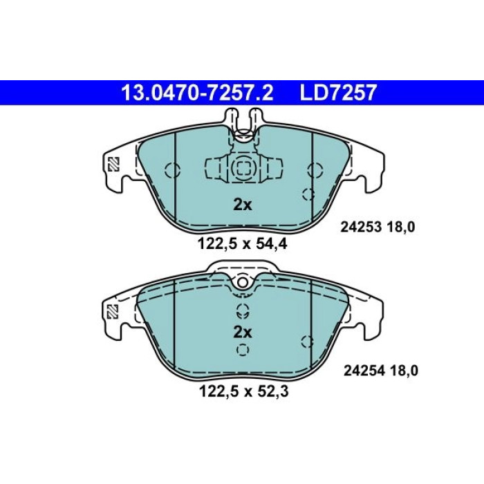 ATE Bremsbelagsatz Mercedes-Benz Hinterachse W204/S204/X204/A207/C207 07- Keramik 13.0470-7257.2 ATE Bremsbelagsatz Mercedes-Benz Hinterachse W204/S204/X204/A207/C207 07- Keramik 13.0470-7257.2